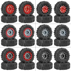 4PCS 1.3 Inches Tires Aluminum Alloy Wheel Rims Hubs for Land Rover TRX4M 1/18 Rock Crawler RC Cars Vehicles Models Spare Parts Accessories B Version
