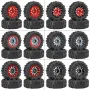 4PCS 1.3 Inches Tires Aluminum Alloy Wheel Rims Hubs for Land Rover TRX4M 1/18 Rock Crawler RC Cars Vehicles Models Spare Parts Accessories B Version