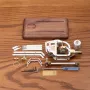 HX-15 Stirling Engine Helicopter Model Assembly Kit Physical Air Energy Combustion Engine with Black Walnut Solid Wood Base Technology Educational Creative Toys