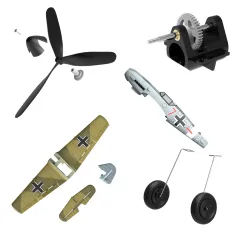 Original Eachine BF109 400mm Mini RC Airplane Spare Parts Accessories Propeller Receiver Landing Gear Gearbox Fuselage Main Wing Rod