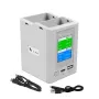 YX 2-in-1 Intelligent Fast Charging Hub Dual Batteries Screen Digital Display Charger USB Housekeeper for DJI MINI 3 PRO RC Drone Quadcopter