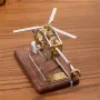 HX-15 Stirling Engine Helicopter Model Assembly Kit Physical Air Energy Combustion Engine with Black Walnut Solid Wood Base Technology Educational Creative Toys