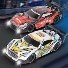 1/14 2.4G 4WD Drift RC Araba Yüksek Hızlı LED Işık Yol Yarışı Uzaktan Kumandalı Araçlar Modelleri Çok Oyunculu Yarışma Oyuncakları