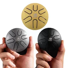 HLURU 3 Polegadas 6 Tons Mini Tambor Etéreo Tambor de Língua de Aço Instrumento de Percussão de Lazer para Iniciantes