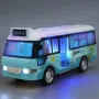 Children's Inertia Toy Car Route 23 City Bus School Bus Model with Sound Light Music Openable Doors Friction Powered Play Gift