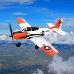 Eachine Mini T-28 Trojan EPP 400mm Wingspan 2.4G 6-Axis Gyro RC Airplane Trainer Fixed Wing RTF Mode 2 One Key Return for Beginner Two Batterries/Three Batterries
