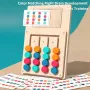 Montessori Cognitive Learning Toy for Kids Wooden Color Shape Toy Early Brain Stimulation Logical Enlightenment Hand-eye Coordination Thinking Educational Toy