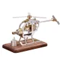 HX-15 Stirling Engine Helicopter Model Assembly Kit Physical Air Energy Combustion Engine with Black Walnut Solid Wood Base Technology Educational Creative Toys