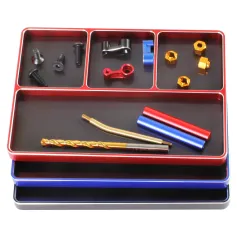 1/8 1/10 Model RC Car Metal CNC Four-Grid Simple Screw Tray Storage Box Metal Nut Screw Tray