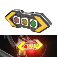 BIKIGHT Wireless Remote Control Left Right Turn Signals Bicycle Taillight Intelligent Brake Sensing Safety Warning Cycling Light Type-C Charging Bike Rear Lights for MTB Night Riding