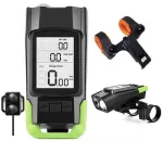 3 in 1 Bike Headlight 800Lm Brightness 3 Light Mode 4000mAh Battery IP65 Waterproof Horn Speedometer Bicycle Front Lights