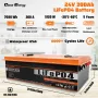 [US Direct] Cloudenergy 24V 300Ah LiFePO4 Battery Pack Backup Power 7680Wh 2560W Energy 6000+ Cycles Built-in 200A BMS Support in Series/Parallel, Perfect for Replacing Most of Backup Power, RV, Boats, Solar, Trolling motor, Off-Grid CL24-300