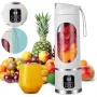 450ml Portable Juicer Cup 12 Blade Head USB Charging Mini Blender Electric Juicer 3 Gears Double Cover Fruit Mixer