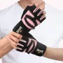 GOUNOD 1Pair Workout Half-finger Gloves Breathable Wear-resistant Extended Strap Fitness Sports Gloves for Barbell Equipment Eeightlifting Iron Exercise