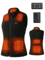 Auxo 7-Zone Fleece Heated Vest for Women with Battery Pack 3 Heat Settings Lightweight Winter Sleeveless Electric Heating Clothing