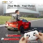 Funtok GT01A 12V 4.5AH 60W Kids Electric Ride on Car Licensed Chevrolet Corvette C8 4km/h Max Speed Safety Rechargeable Powered Electric Truck for 3-6 Years Old Kids with Wireless Remote Control Bluetooth LED Headlight Music Player
