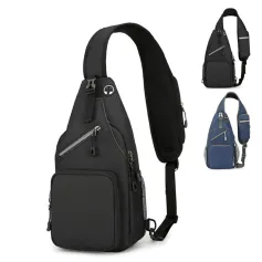 IPRee vanntett skulderveske med enkelt bryst, multifunksjonell crossbody-veske med stor kapasitet for menn kvinner, egnet for utendørs reisearbeid
