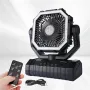 IPRee Camping Portable Desk Fan with LED Light, 20000mAh Battery Rechargeable Quiet Camping Fan, Battery Operated with Hanging Hook for Home Bedroom