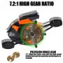SAMOLLA Electronic Bait Casting Fishing Reel Large LED Screen 7.2:1 High Speed 10kg Max Drag Deep Position Memory Fish Alarm USB Rechargeable Casting Reel for Beach River Lake Offshore