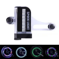 LEADBIKE 14 مصباح LED لعجلة الدراجة DIY RGB أضواء تحذيرية للدراجات قابلة لإعادة الشحن ومقاوم للماء LED نيون ضوء إطار الدراجة لركوب الدراجات