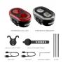 CYCLAMI CY300T 2PCS Bicycle Smart Front Rear Brake Sensing Lights Waterproof Type-C Charging Bike Lighting Headlight Warning Taillight for MTB Road Cycling
