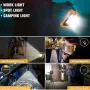 Foco LED portátil superbrillante de 2024 1000LM, lámpara de camping, luz de trabajo LED de 3000 mAh, recargable, para exteriores, resistente al agua