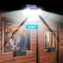 Outdoor Solar Powered Flood Lights With Movement Detection 3 Adjustable Heads And 270° Wide Angle