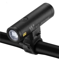 Farol de bicicleta West Biking 500lm 85¡ã, farol dianteiro de bicicleta 5000mAh, recarregável por USB, 200m, farol de longo alcance para ciclismo, liga de alumínio, lâmpada de bicicleta