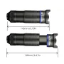 36X Phone Camera Telephoto Lens 4 In 1 Clip-on Telecope Zoom Macro Fisheye with Tripod Eyemask Storagebag Clip-On Lense for Hiking Camping Wildlife Observation Moon Sports Game Concert Watching