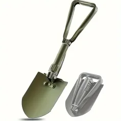 IPRee Outdoor Folding Shovel Steel Multifunctional Camping Tool Survival Shovel With Storage Bag For Outdoor Adventures