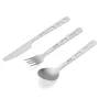Astrolux® Ti-FS1 Titanium Flatware Set Titanium Flatware Knife Fork Spoon Set Lightweight Ti Camping Utility Cutlery Set with Carrying Bag for Traveling Picnic Hiking