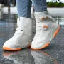 XANES 1Pair Bicycle Protective Gear Waterproof Non-slip Shoe Covers Easy Double Buckle Design Outdoor Reusable Overshoes Elastic Rain Boots Unisex