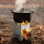 Astrolux® Ti-BS1 Titanium Backpacking Stoves Titanium Camping Stove Folding Wood Burning Stove Pocket Stove Portable Lightweight Backpacking Stove for Outdoor Camping Hiking Backpacking Picnic BBQ