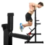 [US Direct] Dipping Station 43.5~67.5inch High 13 Levels Adjustable Weight Lifting Bench Barbell Stand Fitness Gym Home 550 Pound Loading