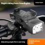 BIKIGHT Bicycle Horn Headlight with Phone Holder 90° Rotation 5 Light Modes Type-C Charging Waterproof Bike Front Light for MTB Outdoor Night Riding Safety
