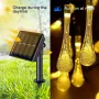 IPRee 7 Meter/50 LED Solar Droplet Lights String Outdoor Waterproof Garden Lawn Paths Fencing Wedding Party Holiday Decora Solar Powered Light