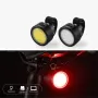 BIKIGHT 100LM Mini Bike Headlight Taillight 200mAh Type-C Rechargeable 3 Modes Adjustable Warning Bicycle Light for MTB Night Riding Safety