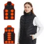 TENGOO HW-21 Colete aquecido unissex com 21 zonas, carregamento USB, jaqueta térmica inteligente, grande, aquecida, com capuz, roupa esportiva para atividades ao ar livre