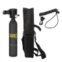 DIDEEP 0.5L Mini Scuba Tank Kit with Storage Bag and Satety Rope Portable Scuba Diving Tank Gear Support 5-10 Minutes Breath Underwater Breathing Devicefor Partner Underwater Entertainment Backup Air