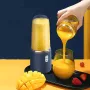 Çift Bardak Çok Fonksiyonlu Usb Meyve Mikserleri Sıkacaklar 6 Bıçaklı Taşınabilir Elektrikli Sıkacak Blender Meyve Sıkacağı Bardak Gıda Milkshake Meyve Suyu Makinesi