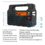 Portable Solar Generator with Solar Panel Radio BT Speaker Phone Charger Flashlight Power Station Built-in 3600mAh Rechargeable Battery for Outdoor Camping Emergency Illumination System with 3Pcs External Light Bulb