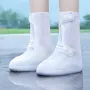 XANES 1 Pair Rain Boot Bicycle Shoe Covers Waterproof Silicone High Top Non-slip Shoes Protector Outdoor Reusable Thickened Footwear for Cycling Hiking Walking