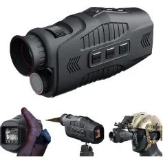 Monocular de visión nocturna IPRee R11, zoom 10X, foto y video QHD, visión nocturna portátil, distancia visible de 800 m, compatible con casco para adultos, ideal para acampar, observar aves y cazar.