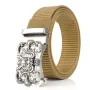 ZANLURE Men's High-Grade Nylon Tactical Belt with Dragon Pattern Toothless Automatic Alloy Buckle Waistband