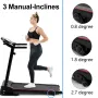 [USA Direct] Máy chạy bộ gấp gọn Bominfit JK1609A Động cơ 2.5HP Tốc độ tối đa 12km/h Tải trọng 120kg Đai chạy bộ 14 inch Bluetooth Âm nhạc Màn hình LED Không cần lắp đặt Thể dục tại nhà Tập luyện tại phòng tập thể dục