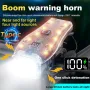 BIKIGHT Bike Headlight 4 LED Large Beads 2000mAh Battery Dual Distance Beam Design Waterproof 4 Light Modes Type-C Fast Charge Power Display Flashlight with 120dB Horn