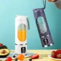 450ml Portable Juicer Cup 12 Blade Head USB Charging Mini Blender Electric Juicer 3 Gears Double Cover Fruit Mixer