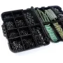 Anmuka 420pcs Fishing Tackle Kit ABS Boxed Fishing Accessories Set with Hooks Swivels Beads Locking Pins Screw Block Beans Anti-winding Sleeves Fit for Anglers