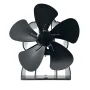 6 Blade Heat Powered Wood Stove Fan Fireplace Fan Furnace Air Blower for Wood/Log Burner/Fireplace Eco Friendly Fan