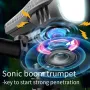BIKIGHT Bike Headlight 4 LED Large Beads 2000mAh Battery Dual Distance Beam Design Waterproof 4 Light Modes Type-C Fast Charge Power Display Flashlight with 120dB Horn